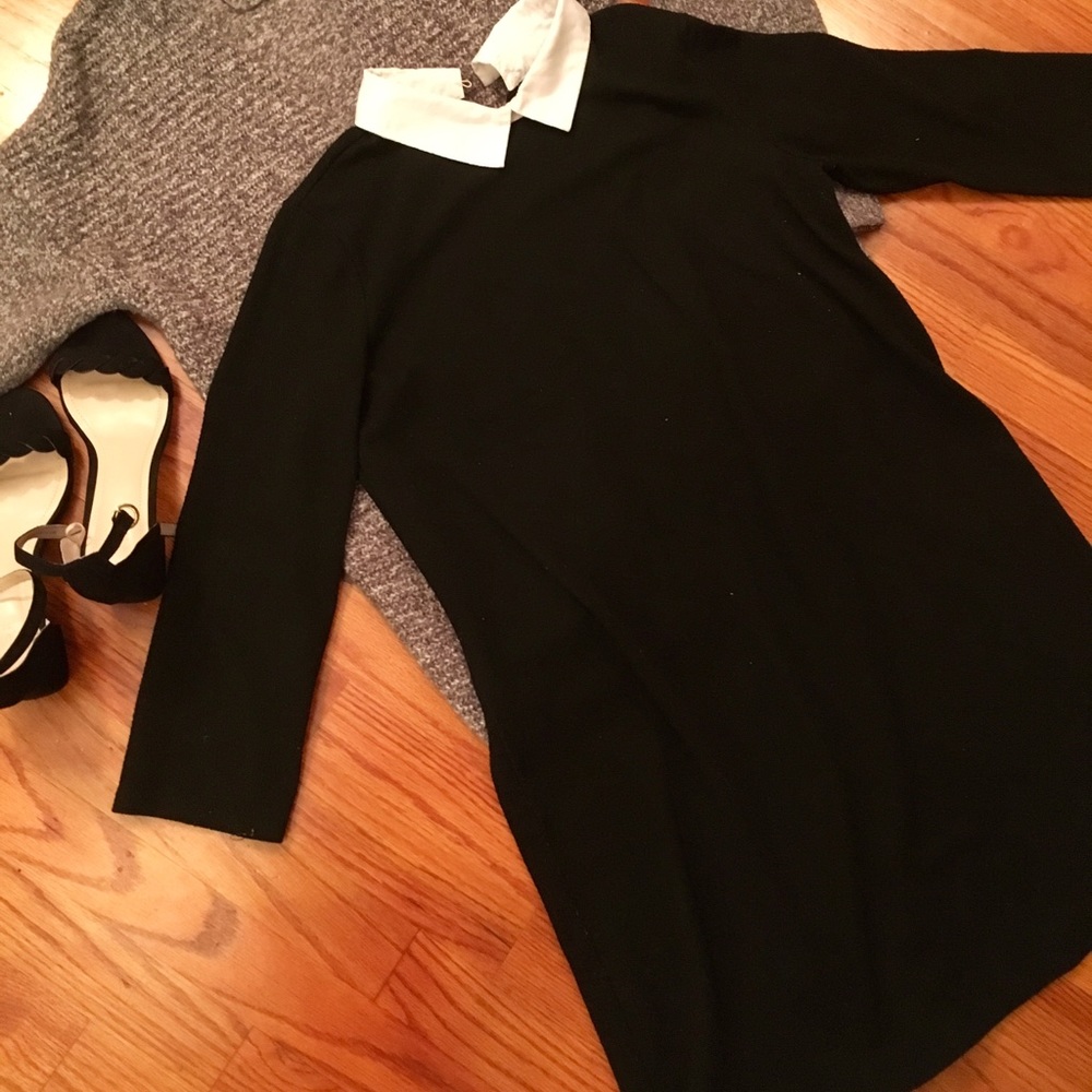 Zara Long-Sleeved White Collar Dress